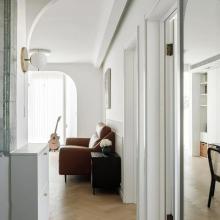 63㎡簡約三居，改動一面墻，拯救“長滿鞋”的極窄玄關(guān)！