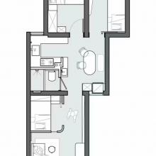 60㎡“老破小”學(xué)區(qū)房逆襲，挑戰(zhàn)二孩三房去客廳化親子空間