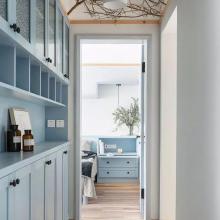 72㎡小戶型北歐混搭風(fēng)藍(lán)灰主調(diào)，陽(yáng)臺(tái)榻榻米休閑兼收納