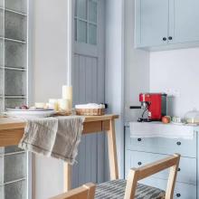 72㎡小戶型北歐混搭風(fēng)藍(lán)灰主調(diào)，陽(yáng)臺(tái)榻榻米休閑兼收納