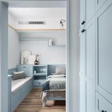 72㎡小戶型北歐混搭風(fēng)藍(lán)灰主調(diào)，陽(yáng)臺(tái)榻榻米休閑兼收納