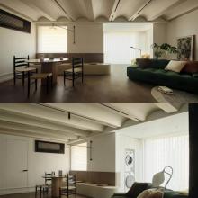 爆改119㎡精裝房，波浪吊頂，拱形雙開(kāi)門，住進(jìn)浪漫“咖啡屋”！