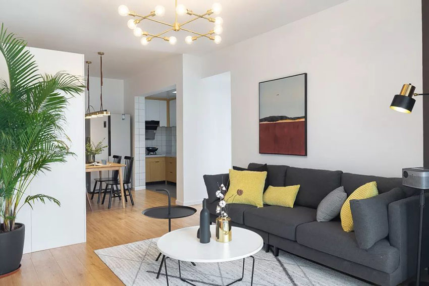 77平簡(jiǎn)約風(fēng)格裝修設(shè)計(jì)，開放式餐廚設(shè)計(jì)，被贊爆了！